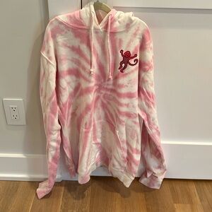 Roller Rabbit pink tie dye hoodie with embroidered monkey detail, mint condition